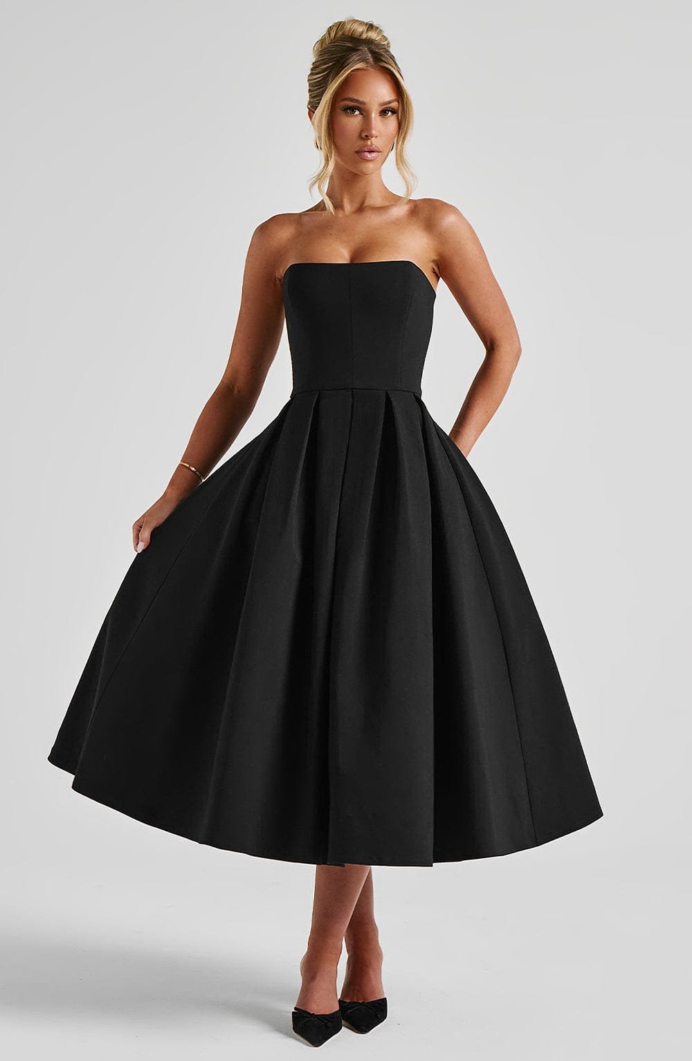 edith-midi-dress-black-dress-xs-babyboo-fashion-32852100218943 Edith Midi Dress - Black - Image 1