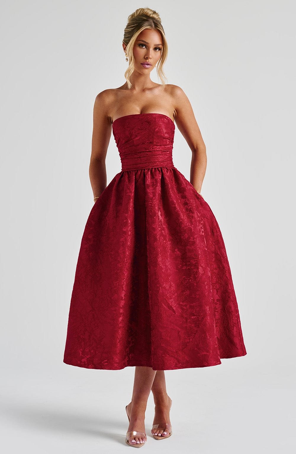 saoirse-midi-dress-red-dress-xs-babyboo-fashion-32860071755839 Saoirse Midi Dress - Red - Image 1
